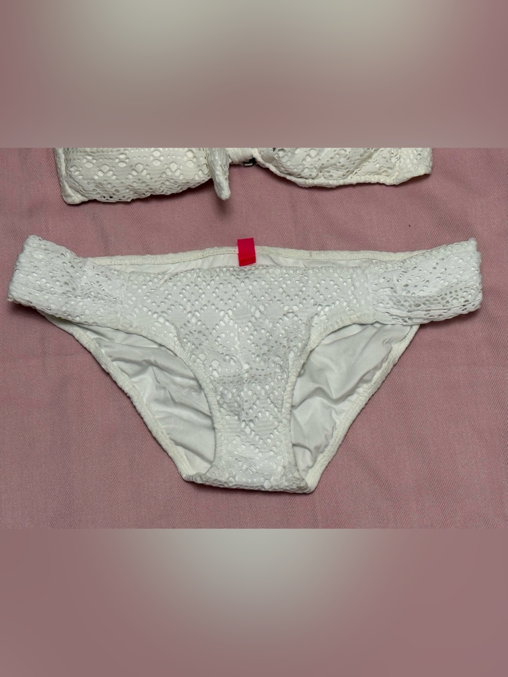 Victoria's Secret White Crochet Bandeau Bikini Set - Picture 3 of 5